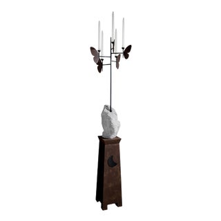 Candleholder in Steel by Frederic Gaillard For Sale