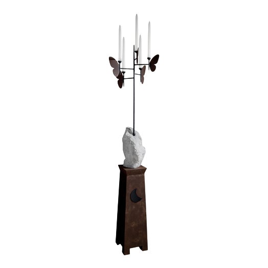 Candleholder in Steel by Frederic Gaillard For Sale