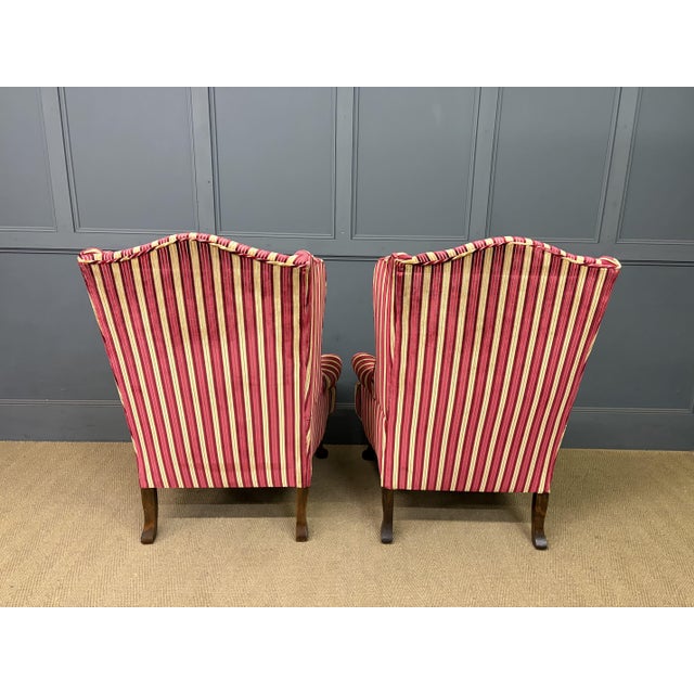 Upholstered Wing Lounge Chairs, 1920, Set of 2 For Sale - Image 9 of 17