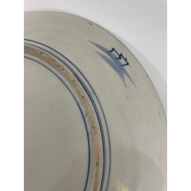 Early 20th Century Large 14.5" Blue and White Japanese Charger Mt Fuji For Sale - Image 15 of 17