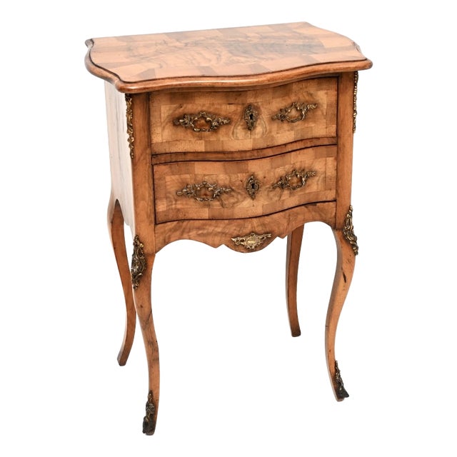 Antique French Burr Walnut Chest of Drawers, 1880 For Sale