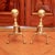 American Pair of Antique American Cannon Ball Top Brass Andirons For Sale - Image 3 of 12