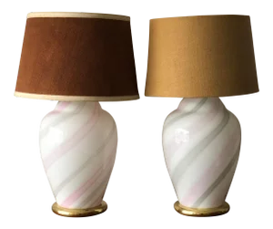 1980s Murano Glass Lamps - a Pair