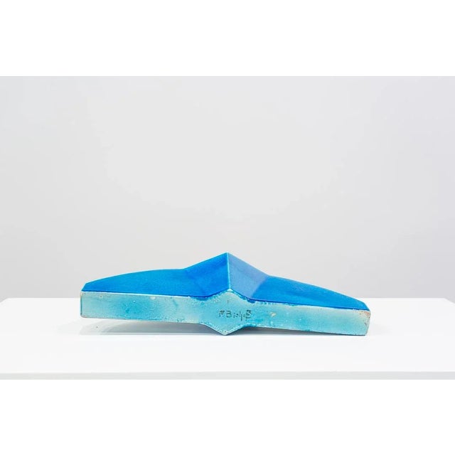 Ceramic Blue Glazed Ceramic Centerpiece, 1960s For Sale - Image 7 of 9