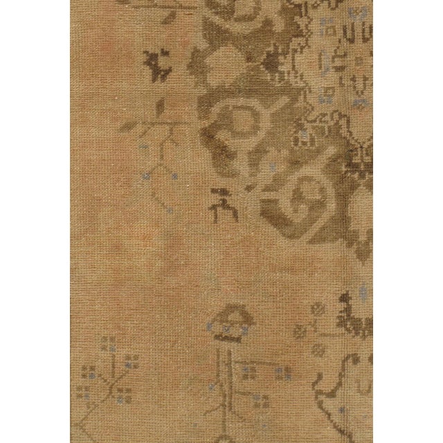 Vintage Circa 1950 Brown Turkish Oushak Area Rug , 4ft 5in X 8ft 7in For Sale In New York - Image 6 of 8