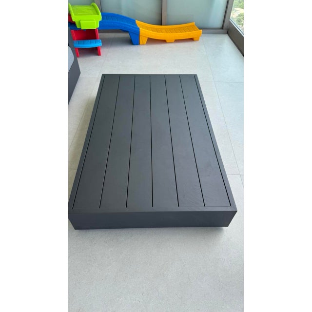 2010s Rh Outdoor Aluminum Sofa + Rectangular Coffee Table, Slate For Sale - Image 5 of 9