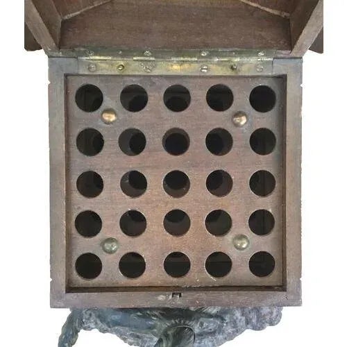 Brown Antique Black Forest Dog & Doghouse Cigar Box For Sale - Image 8 of 12