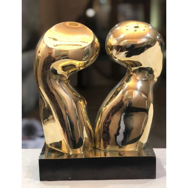 "The Kiss" Contemporary Abstract Bronze Sculpture For Sale - Image 4 of 4