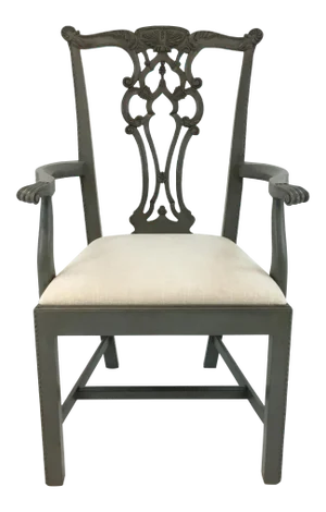 Hickory Chair Venetian Blue Chippendale Arm Chair