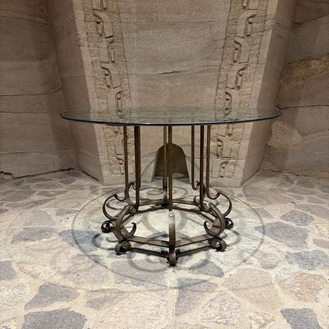 1960s Sculptural Forged Iron Gilt Patio Table For Sale In San Diego - Image 6 of 11