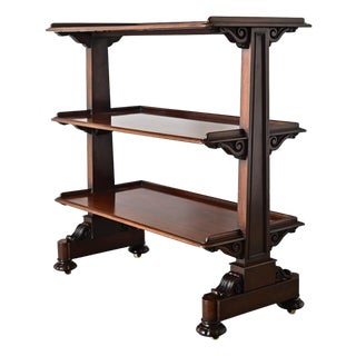 English 19th Century Mahogany Etagere on Casters For Sale