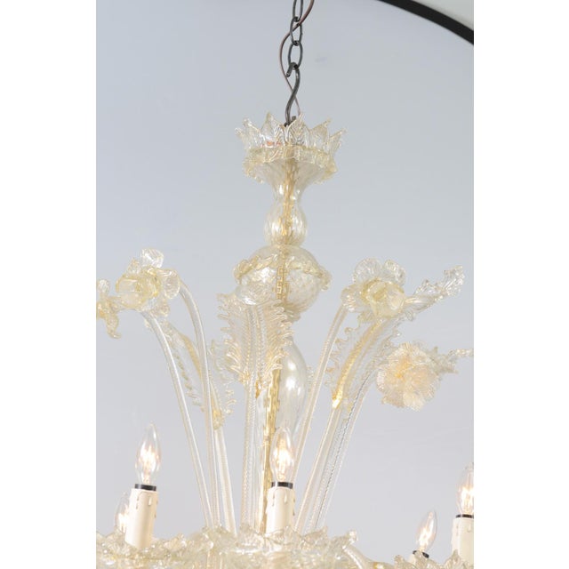 1940s Ornate 8-Light Murano Glass Chandelier, Italy For Sale - Image 14 of 18
