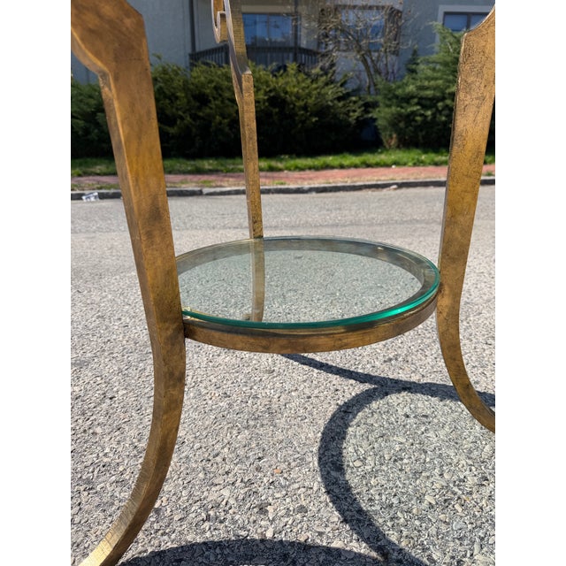 Hollywood Regency 1960s Hollywood Regency Gilt Iron Side Table For Sale - Image 3 of 7