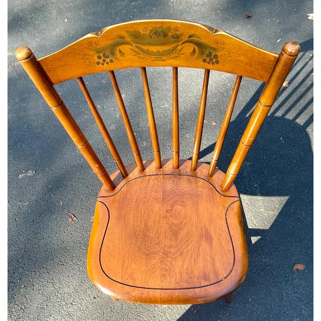 Late 20th Century Hitchcock Spindle Back Country Windsor Side Chairs (2) For Sale - Image 10 of 12
