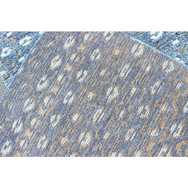 Keivan Woven Arts Modern Design Runner in Blue and Brown Tones 2'7 X 10 For Sale - Image 13 of 13