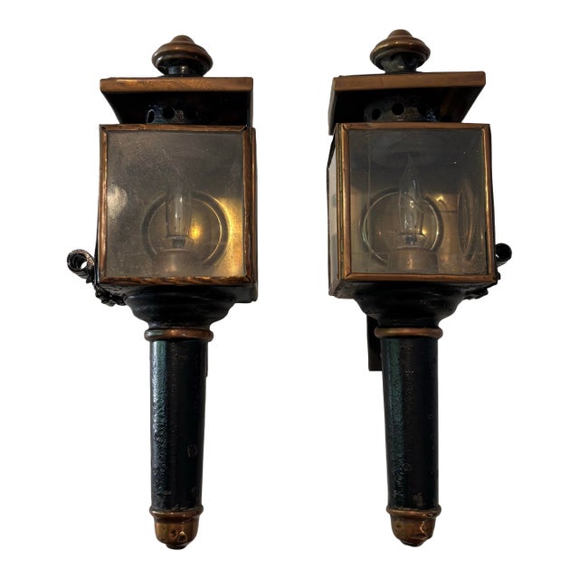 Pair of 2 Late 19th Century Small Carriage Lanterns For Sale
