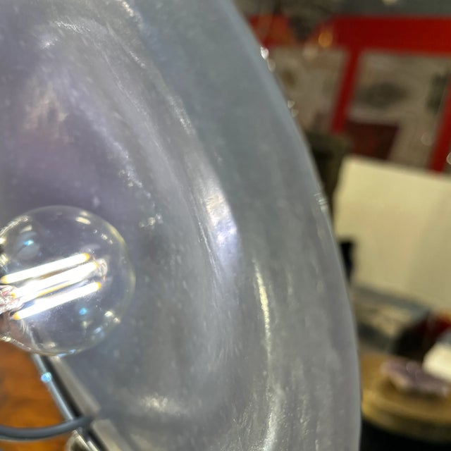 Red Italian Red Hand Blown Convex Disk Tabletop Lamp Style of Murano For Sale - Image 8 of 11
