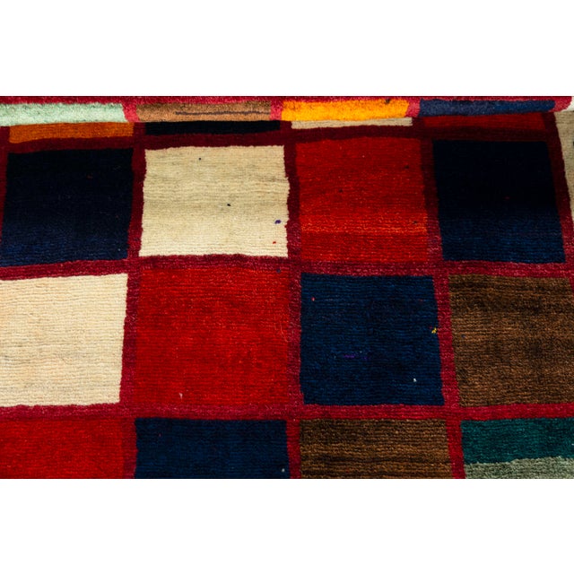 Textile Hand-Knotted Gabbeh Rug in Wool For Sale - Image 7 of 10