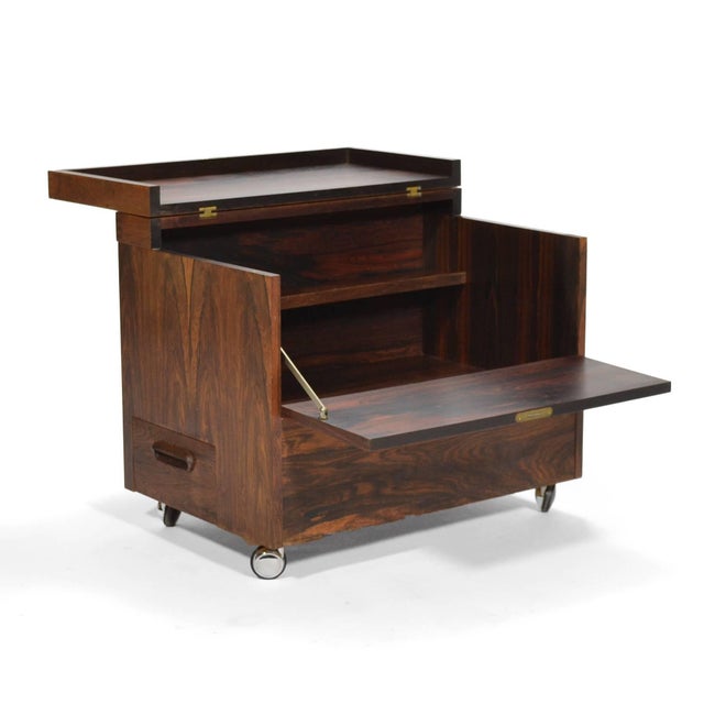 Bruksbo Mid 20th Century Rolf Hesland Rosewood Cube Bar by Bruksbo For Sale - Image 4 of 10