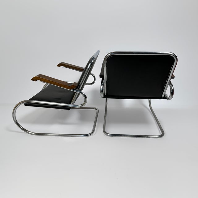 Vintage Bauhaus Cantilever Armchairs in Tubular Steel, 1930s, Set of 2 For Sale - Image 9 of 14