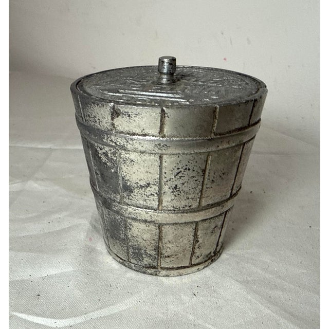 Metal Antique 1800's Cast Iron White City Puzzle Savings #2 Deposit Pail Still Bank For Sale - Image 7 of 8
