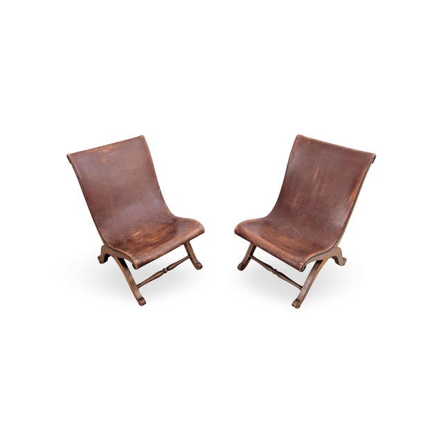 Wood Vintage Chairs in Almazan Oak and Leather by Pierre Lottier, 1950s, Set of 2 For Sale - Image 7 of 11