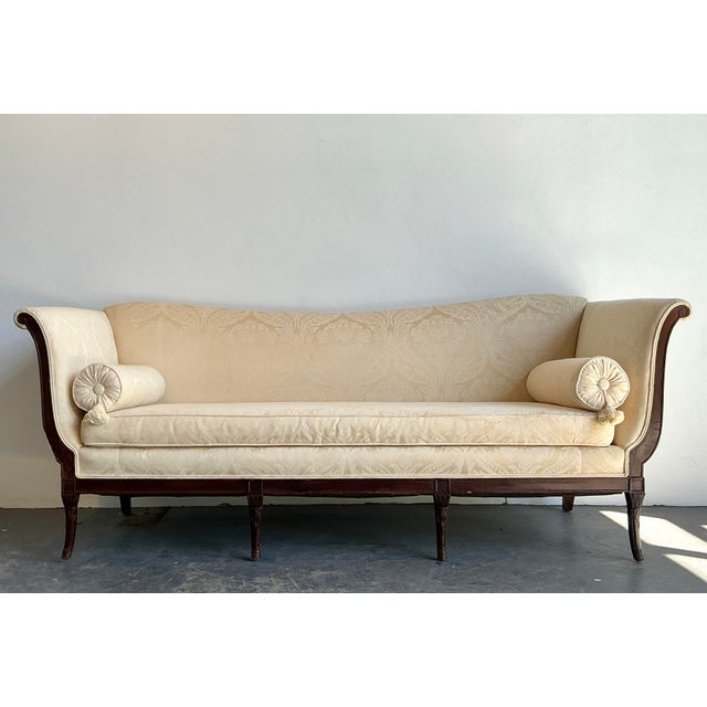 Vintage Federal Carved Mahogany Sofa For Sale - Image 4 of 12