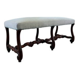 Newly Upholstered Spanish Colonial Backless Bench For Sale