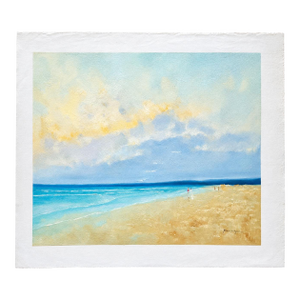 Serene Coastal Abstract Beach Scene - Original Oil on Canvas, by Arciero