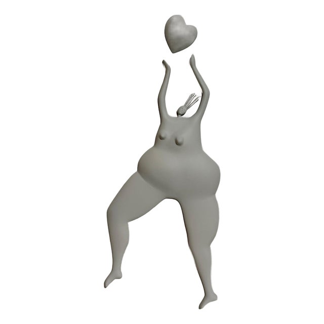 Abigail Varela, Latin American Master Abigail Varela Sculpture Relief Plaque Woman with Heart, 2008 For Sale