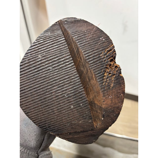 Mid 20th Century Carved African Female Bust | Ebony Hardwood Sculpture | 26” Tall Modernist Figurative Art For Sale - Image 13 of 14