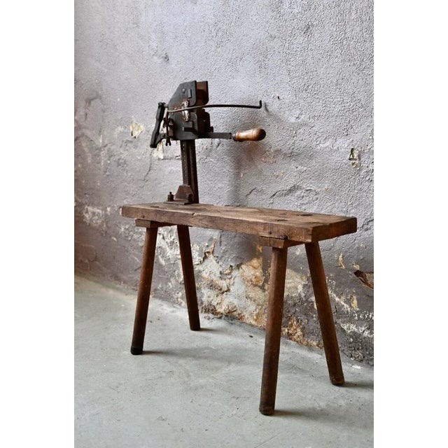 Brutalist Vintage Workshop Workbench, 1940s For Sale - Image 3 of 12
