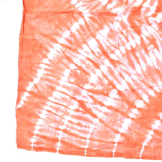African Early 20th Century Yoruba Tie Dyed Orange Textile Nigeria 66x46 inch For Sale - Image 3 of 7