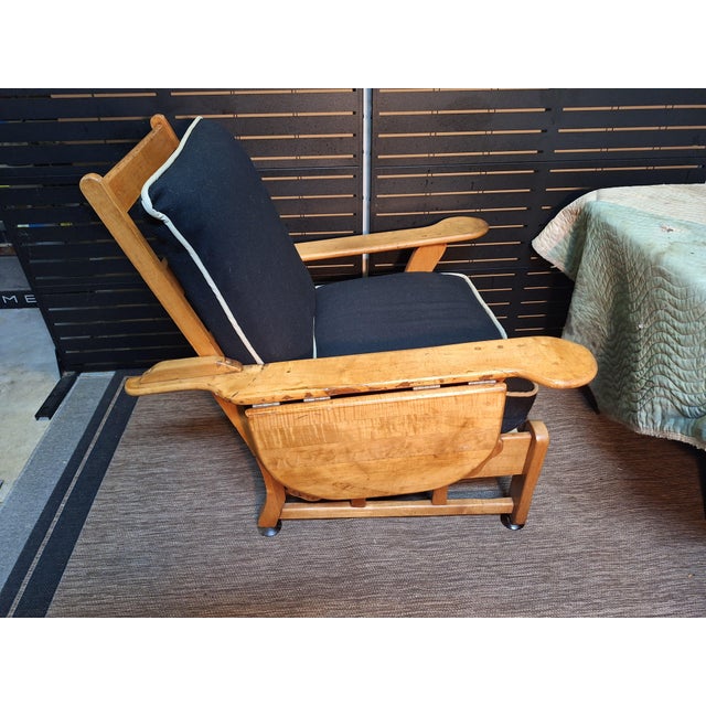 This Vintage Paddle-Arm Morris Style Recliner Chair For Sale - Image 11 of 11