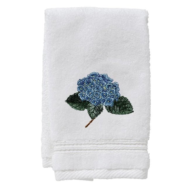 Blue Hydrangea Too Terry Guest Towel, Embroidered For Sale In Boston - Image 6 of 6