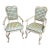 1970s Country Core Pair of Green Gingham Chairs For Sale