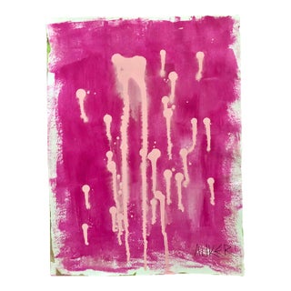 Contemporary Original Painting on Paper by CL Auker “Pink and Pink” For Sale