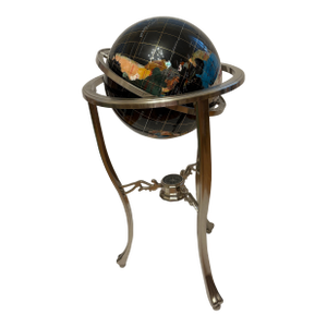 Vintage World Globe on Stand With Compass