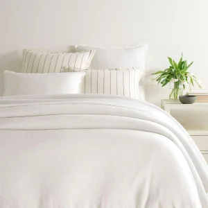 Pine Cone Hill by Annie Selke Faye Linen Dove White Duvet Cover, Full/Queen