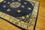 1920s Classic Floral Medallion Navy Blue Background Antique Chinese Peking Rug For Sale - Image 9 of 10