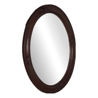 Historicist Oval Mirror with Wooden Frame For Sale