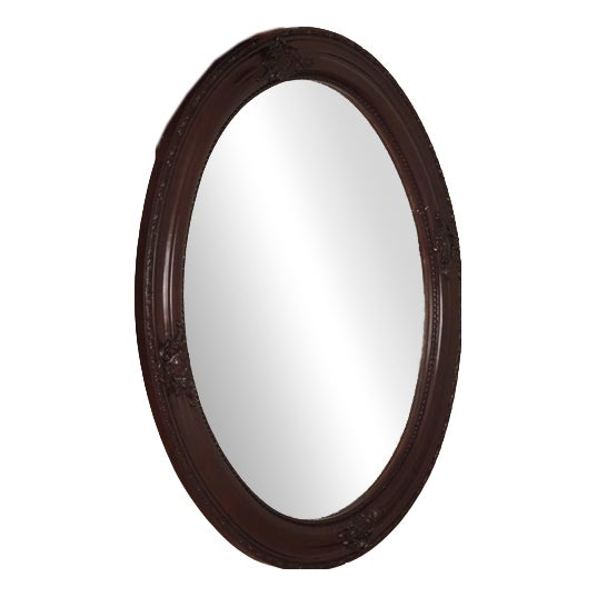 Historicist Oval Mirror with Wooden Frame For Sale