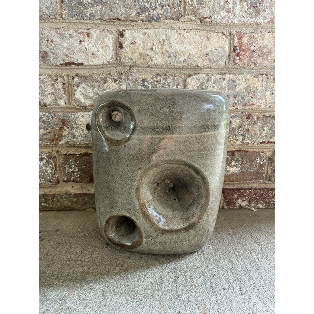 Mid 20th Century Gray Ceramic Vase For Sale - Image 4 of 12
