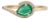 Modernist Pear Shape Emerald & Diamond Halo Ring in 14k Yellow Gold Size 8 For Sale