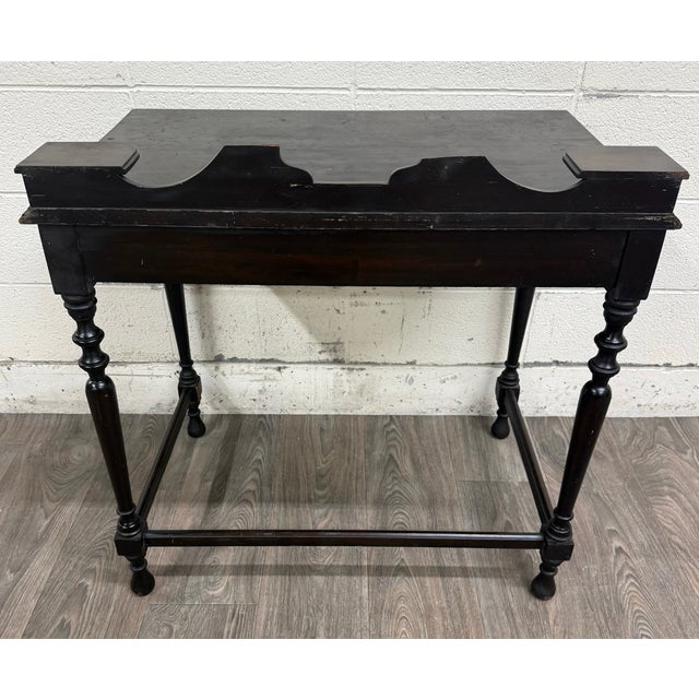 Vintage William & Mary Revival Mahogany Writing Desk For Sale - Image 13 of 13