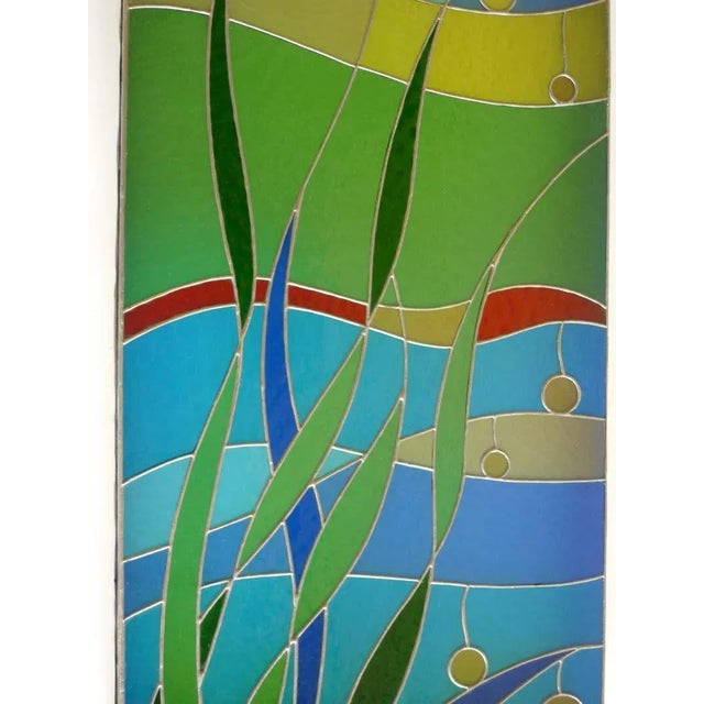 Italian Modernist Stained Glass Art, 1960s For Sale - Image 4 of 9