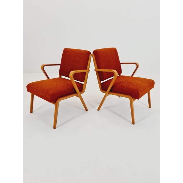 Bauhaus German Lounge Armchair by Selman Selmanagic for VEB Hellerau, 1950s, Set of 2 For Sale - Image 13 of 18