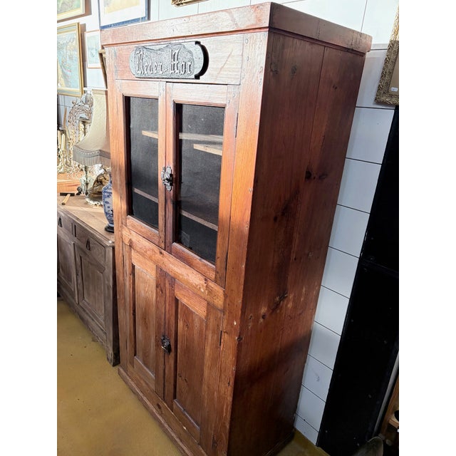 Large Breton Trade Cabinet in Pitch Pine For Sale - Image 10 of 16