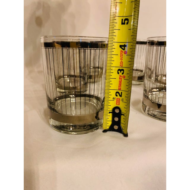 Georges Briard Silver Mirror Pin Stripe Low Ball Glasses - Set of 6 For Sale - Image 11 of 12