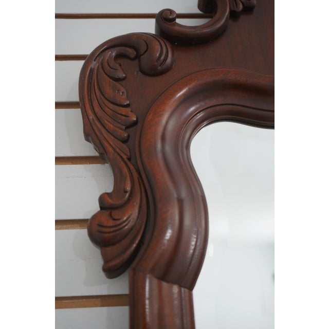 Wood Ethan Allen 18th C Mahogany Wall Mirror For Sale - Image 7 of 13